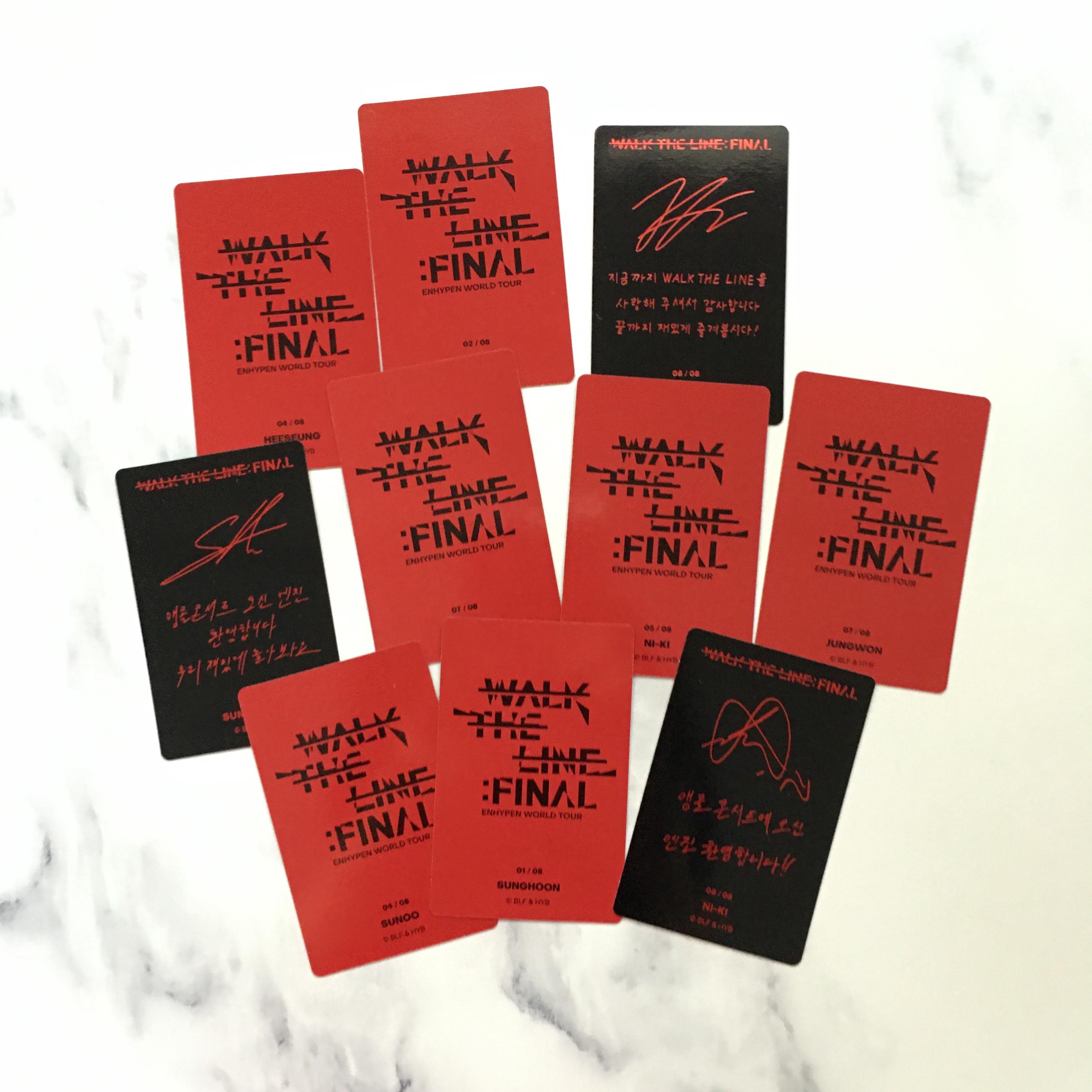 OFFICIAL ENHYPEN World Tour Walk the Line: Final Trading Cards Set