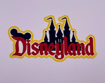 Disneyland Title - Handmade Paper Piecing Scrapbook Embellishment Die Cuts - FREE SHIPPING