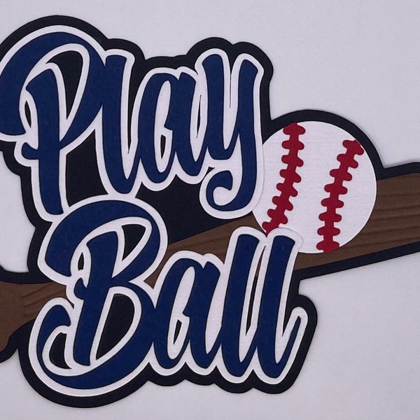 Sports - Play Ball Baseball - Handmade Paper Piecing Scrapbook Embellishment Die Cuts - FREE SHIPPING