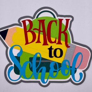 School - Back to School Green Title - Handmade Paper Piecing Scrapbook Embellishment Die Cuts - FREE SHIPPING