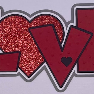 Valentine&#39;s Day - LOVE - Handmade Paper Piecing Scrapbook Embellishment Die Cuts - FREE SHIPPING