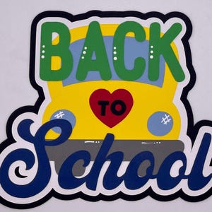School - Back to School Title - Handmade Paper Piecing Scrapbook Embellishment Die Cuts - FREE SHIPPING