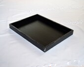 Black Decoupage Tray,Black Jewelry Tray,Farmhouse Tray, Tray without Handles,Wood Valet Tray