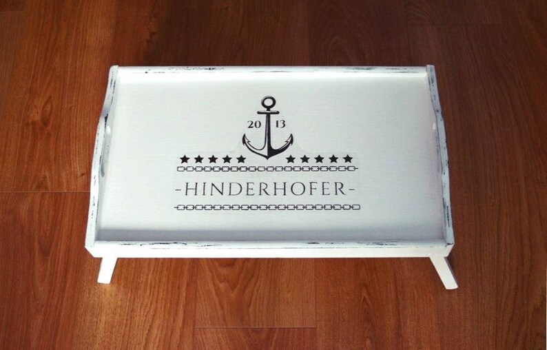 Nautical Wooden Tray Coffee Table Large Ottoman Breakfast With Legs