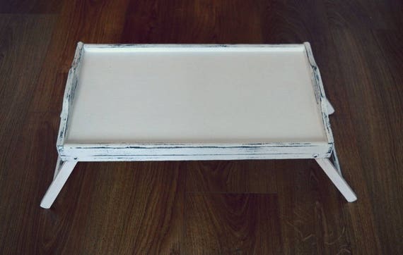 Serving Tray Black Wood Breakfast In Bed Ottoman Tray