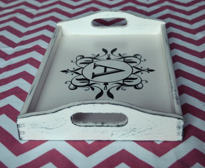 Breakfast Tray Personalized serving trays Antique White Etsy