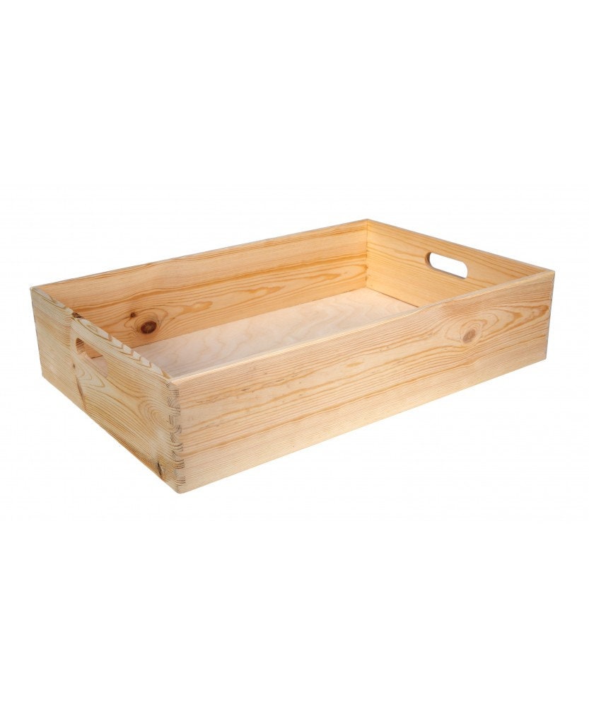 Wooden Crate BoxWooden Storage CrateUntreated Wood Etsy