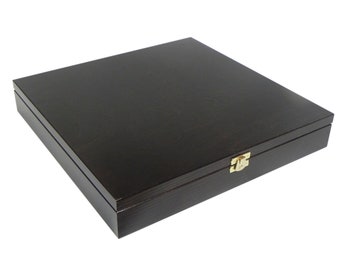 13''x13'', Dark Brown Box, Wooden Box with Lid