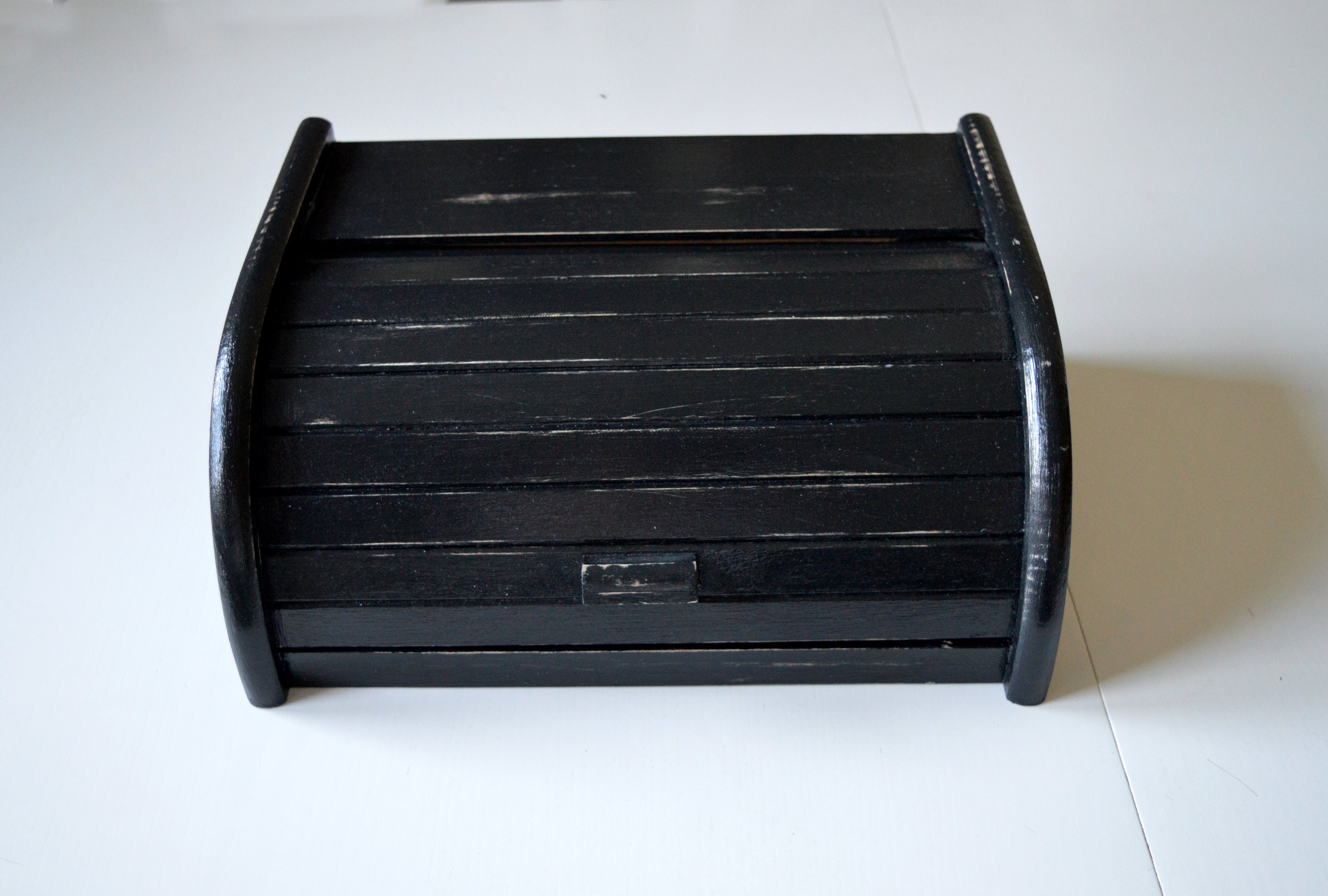 Caja de Pan Antigua Rústica Negra | Etsy