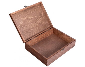 9.4 '' x 6.6 '', 22 cm x 17 cm, boîte en bois marron, boîte organisateur de bijoux, boîte secrète en bois