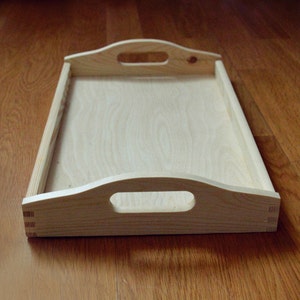 Unfinished Wood Pine Tray With Sturdy Handles Rustic Home Decor