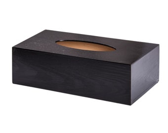 Black Tissue Box Cover, Wooden Tissue Box