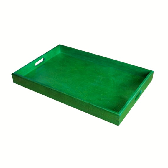 Green Large Serving Trays With Handles Etsy
