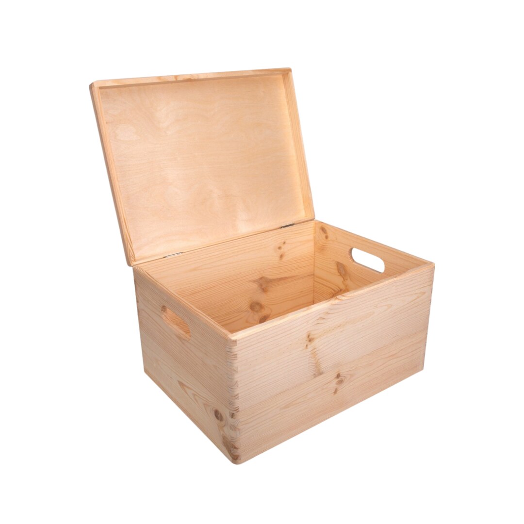 Unfinished Wood Box, Wooden Box With Lid, Wood Tool Box Etsy