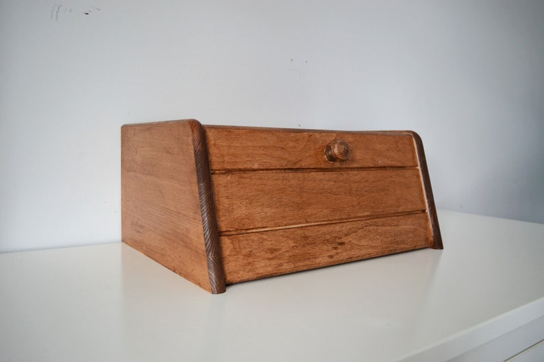 Rustic Farmhouse Bread Box in Gold Oaklarge Bread Box Etsy