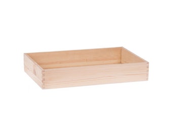 Boîte en bois inachevée, boîte en bois personnalisée, boîte de rangement artisanale, boîte en bois inachevée, grande boîte en bois