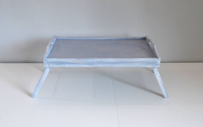 Large Breakfast Tray-Bed Tray-Tray with Legs- Serving Tray-Blue Large Breakfast Tray-Bed Tray-Tray with Legs- Serving Tray-Blue