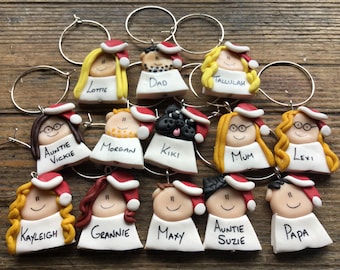 Wine charm Christmas Xmas handmade personalised party dinner family wine glass charm one only advent calendar filler stocking filler gift