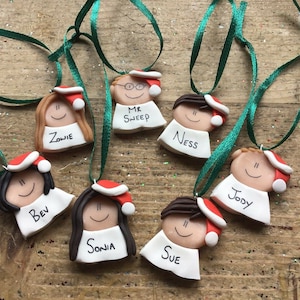Personalised Christmas decoration made to order, gift, advent calendar filler, cracker filler name tags, name places advent calendar gift