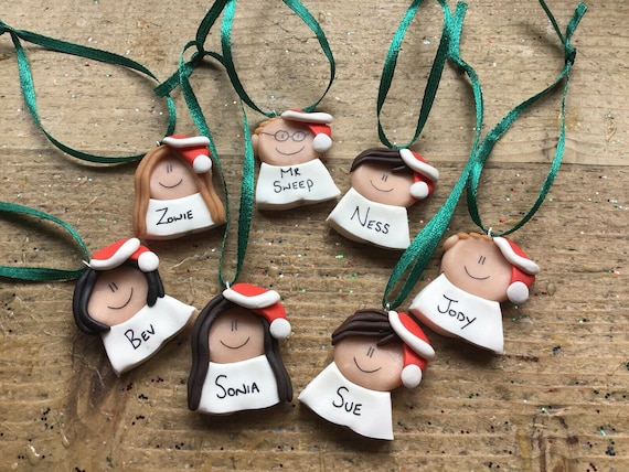 Personalised Christmas decoration stocking filler advent calendar filler, cracker filler name tags, name places advent calendar gift festive