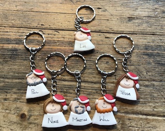 Handmade personalised Keyring advent calendar gift, Christmas cracker gift, Christmas dinner,stocking filler cheap work colleagues gift