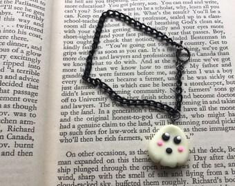 Glow in the Dark Ghost Bracelet - Halloween Charm Bracelet goth steampunk horror spooky gift for friend