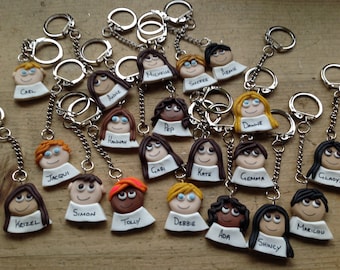 Party bag fillers keyring Personalised Handmade gift ideas birthday wedding favours teachers gifts, end of term gift