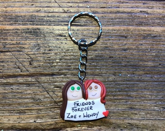 friends Keyring keychain best friends gift sister brother family personalised birthday gift Christmas present close friends