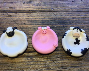Handmade Worry Stone: Pocket Pet - Anxiety Relief cow pig sheep birthday present gift ideas Mother’s Day