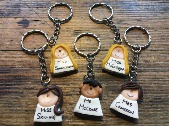 Keyring Personalised Teachers Gift End of Term Nurse Nursery