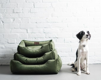 Emerald Dog Bed, Small Dog Bed, Puppy Soft Bed, Green Dog Couch Bed