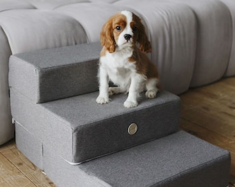 Dog Steps for Bed, Small Senior Dog Stairs, Two Foam Blocks