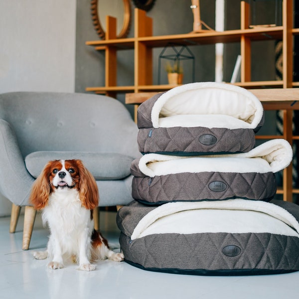 HOUSSE SUPPLÉMENTAIRE UNIQUEMENT pour lit troglodytique pour chien, housse pour coussin pour chien, housse amovible