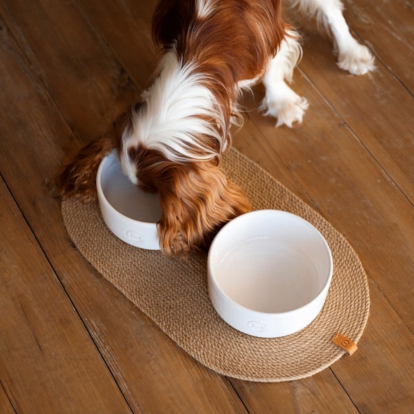 Napperons en corde, tapis pour chien pour la nourriture, tapis de bol pour chien, placement de nourriture pour chat et de plats d'eau, tapis de nourriture pour chien, placement de jute naturel