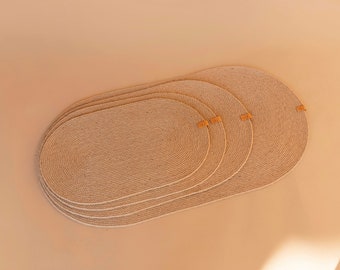 Tapete de yute natural para cuencos de perro: Colocación de comida y agua