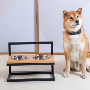 Erhöhte Hundeschalen mit verstellbarem Ständer, Doppelnapfständer