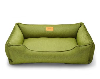 Moss green dog bed with removable cover, olive dog nest, S- xxl size pet bed for dog, gift for dog owners