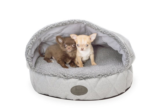 Bed Pillow For Short Haired Dogs Hooded Dog Bed With Grey Etsy