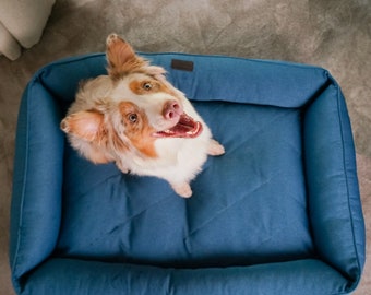 Denim Dog Sofa Bed: Washable, Durable Fabric for Large Breeds