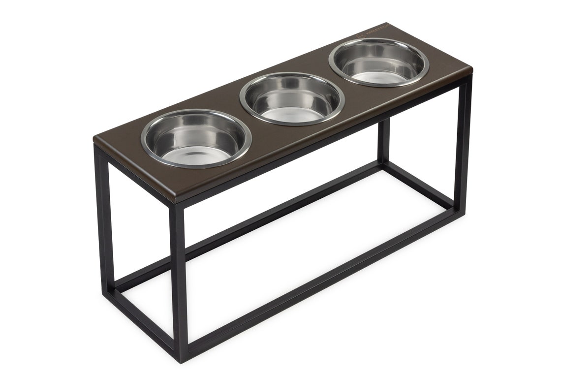 Elevated dog feeding table Triple for Large size dog / Raised Etsy