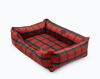 Personalized Plaid Dog Bed, Washable Sofa, Removable Cover, Holiday Edition Series