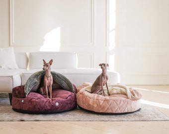 Letto per cani Fluffy Velvet Cave: accogliente lettino lavabile per animali domestici