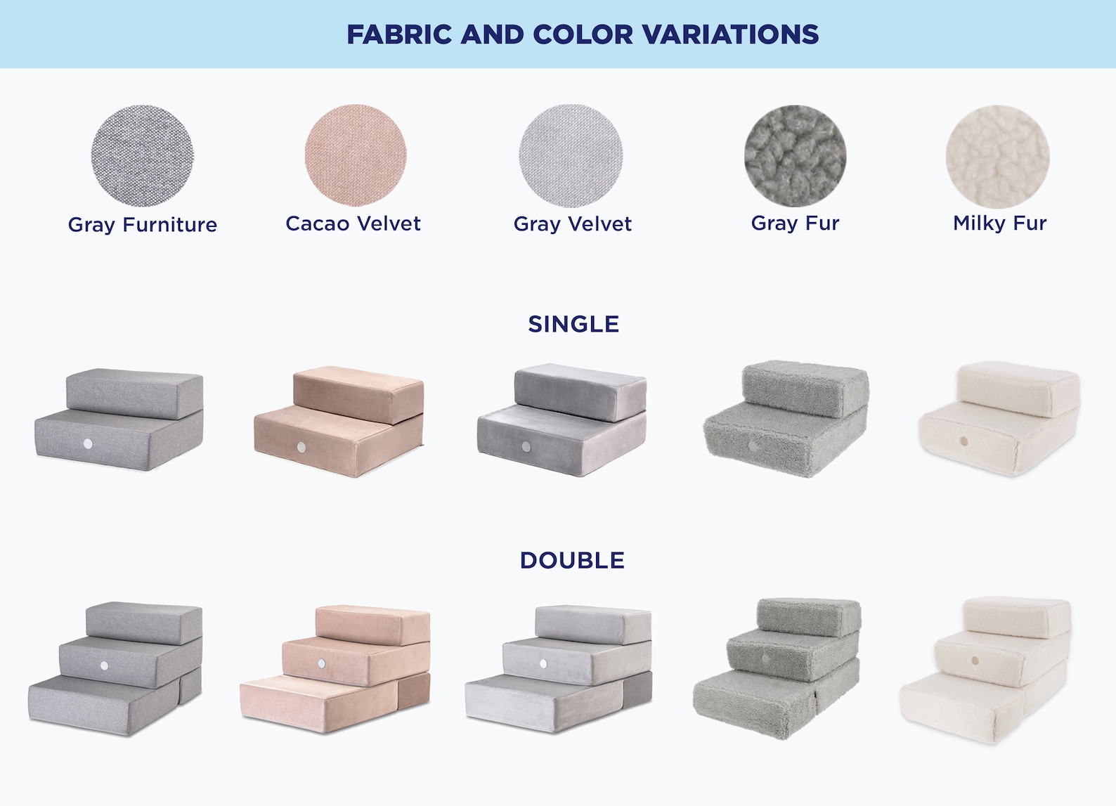 Soft Pet Ramps, Fur Dog Stairs, Dog Steps for Bed, Pet Steps for Small ...