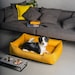 YELLOW Dog bed with removable cover / bright dog nest sunshine mustard / XS - Xxl size pet bed for dog, Gift for dog owners 