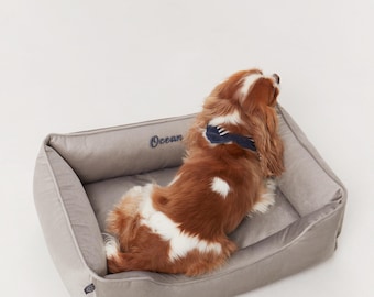 Almohada de peluche para cachorros, cama de terciopelo para perros, funda lavable a máquina.