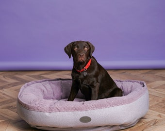Oval Donut Dog Bed: Durable, Machine Washable, Furniture Fabric