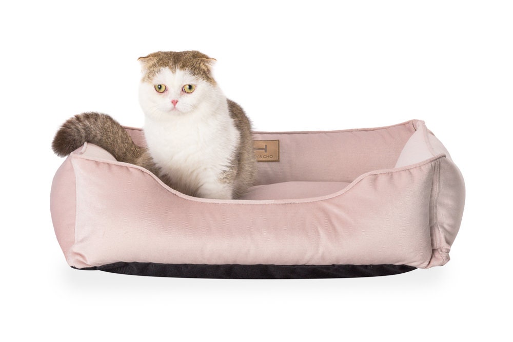 Cat Pillow Dusty Pink Cat Bed Velour Cat Bed Light Cat Etsy