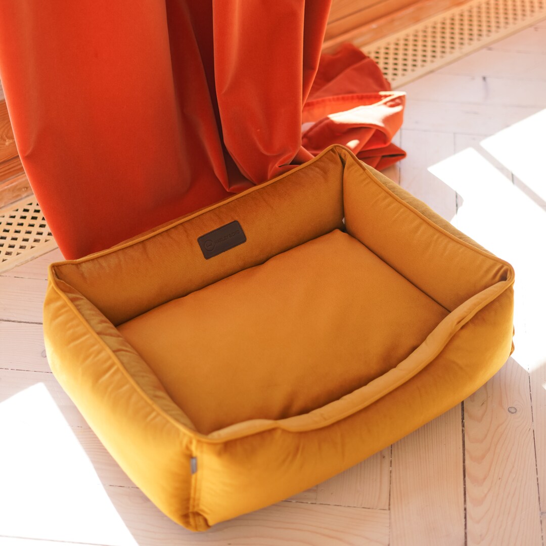 Caramel Dog Bed Large Dog Bed With Removable Cover Washable Etsy