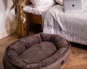 Dog Bed Comfortable Donut Cuddler Round Dog Bed Ultra Soft Washable Dog Bed Machine Washable Waterproof Bottom