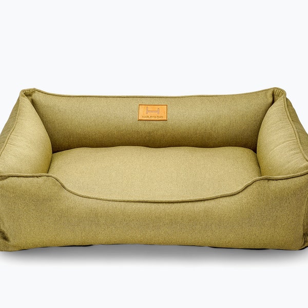 Large dog bed s-xxl / Dreamer Olive Cozy Washable Cushion For Puppy / Removable cover green bed for weimaraner